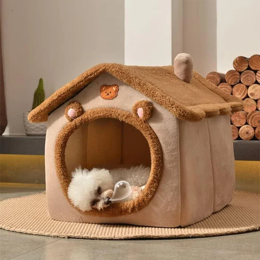 Opvouwbaar Huisdierhuis | Binnenhuis voor Kleine Honden en Katten | Verwijderbare Wasbare Mand | Fiber | China - Image 4