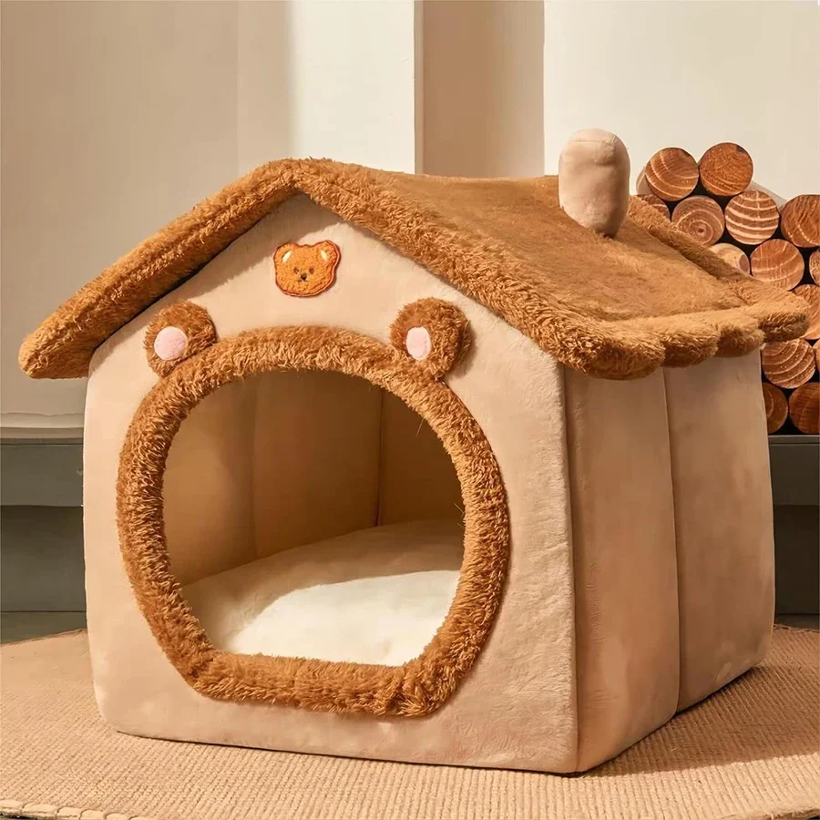 Opvouwbaar Huisdierhuis | Binnenhuis voor Kleine Honden en Katten | Verwijderbare Wasbare Mand | Fiber | China - Image 7