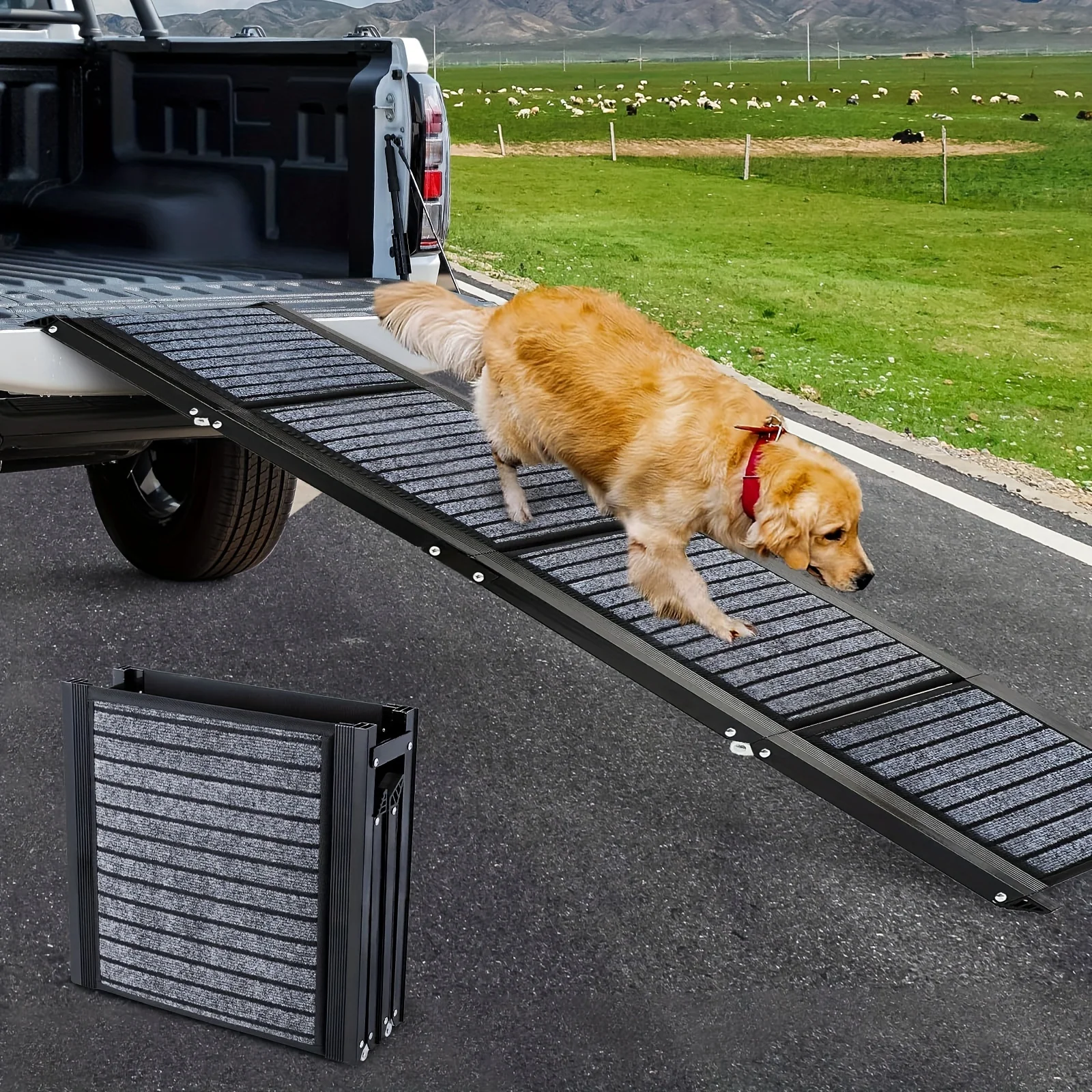 Opvouwbare Hond Loopplank | Antislip | Aluminium | Voor Auto SUV en Truck | Extra Breed | Tot 90.72KG - Image 5