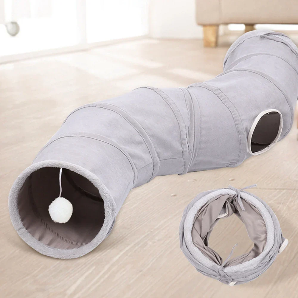 FunTunnel | Veelzijdige en opvouwbare speeltent voor katten | Met krinkelende voering en bel | Ideaal voor binnen en buiten - Image 2