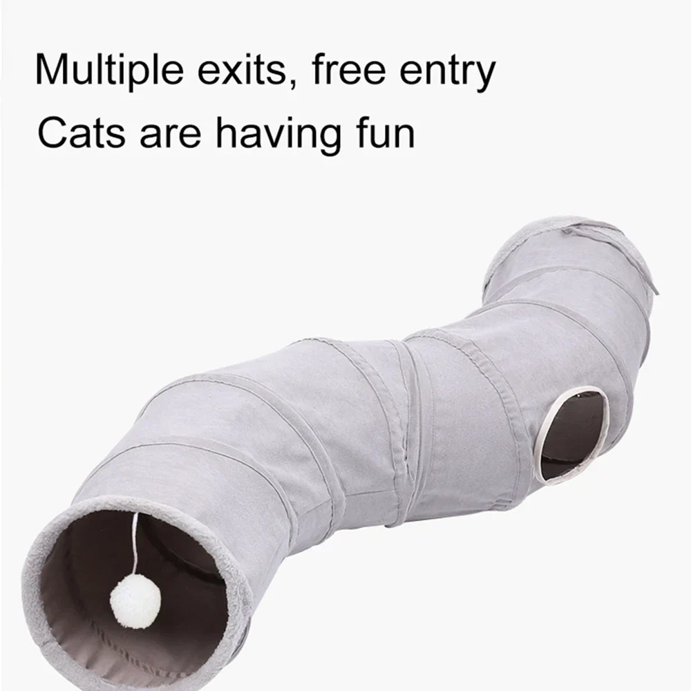 FunTunnel | Veelzijdige en opvouwbare speeltent voor katten | Met krinkelende voering en bel | Ideaal voor binnen en buiten - Image 3