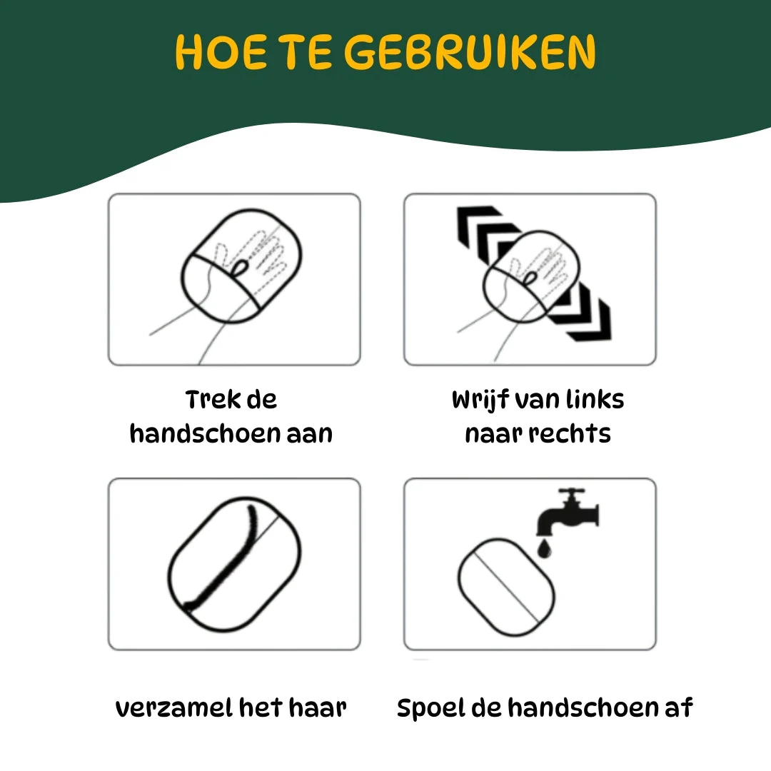 FurAway™ Huisdieren Haarverwijderhandschoen | Siliconen Noppen | Hond en Kat Vachtverzorging | Herbruikbaar - Image 6