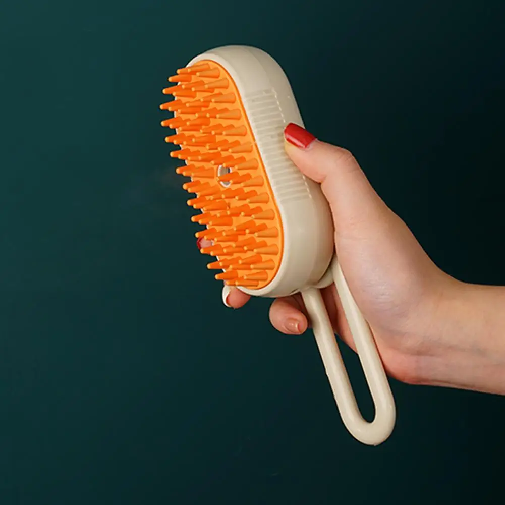FurClean Oplaadbare Verzorgingsborstel voor Huisdieren | 3-in-1 Functie met Stoomtechnologie & Zachte Massage | Wit en Oranje - Image 6
