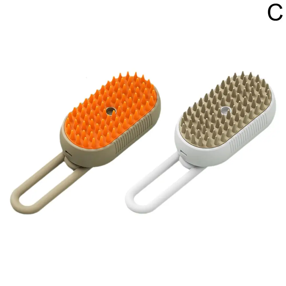 FurClean Oplaadbare Verzorgingsborstel voor Huisdieren | 3-in-1 Functie met Stoomtechnologie & Zachte Massage | Wit en Oranje - Image 9