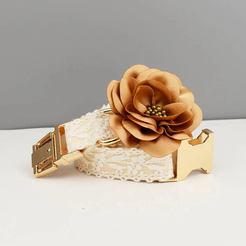 Elegante Bruiloftshondenhalsband met Gepersonaliseerd Naamplaatje | Stijlvolle Hondenriem | Maat S-XL | Wit | Duurzaam Materiaal - Image 5
