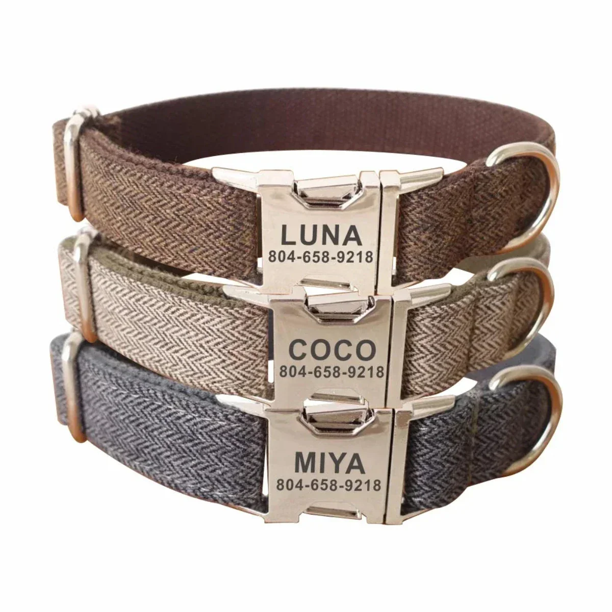 Hondenhalsband Ivy | Gepersonaliseerde Naamplaat | Duurzaam Nylon | Veiligheid & Comfort | Snelle Ontgrendeling | Alle Seizoenen Geschikt