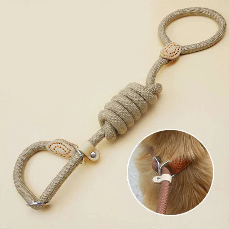 Nylon Slipkoord Hondentuig Zonder Halsband | Verstelbare Antitrekrain met Zacht Handvat | Voor Middelgrote en Grote Honden | Verkrijgbaar in Khaki Zwart Rood Blauw Koffie | Duurzaam Gevlochten voor Comfortabele Wandelervaring - Image 3
