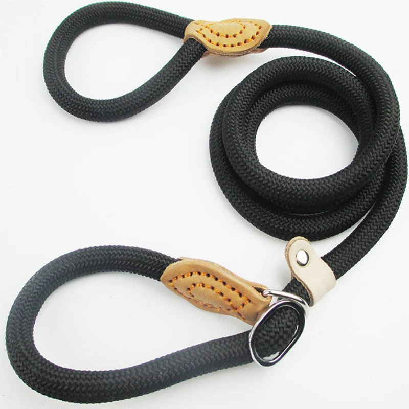 Nylon Slipkoord Hondentuig Zonder Halsband | Verstelbare Antitrekrain met Zacht Handvat | Voor Middelgrote en Grote Honden | Verkrijgbaar in Khaki Zwart Rood Blauw Koffie | Duurzaam Gevlochten voor Comfortabele Wandelervaring - Image 7