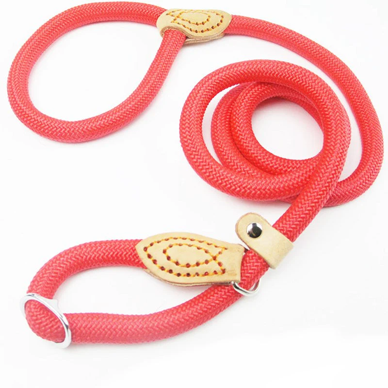 Nylon Slipkoord Hondentuig Zonder Halsband | Verstelbare Antitrekrain met Zacht Handvat | Voor Middelgrote en Grote Honden | Verkrijgbaar in Khaki Zwart Rood Blauw Koffie | Duurzaam Gevlochten voor Comfortabele Wandelervaring - Image 8