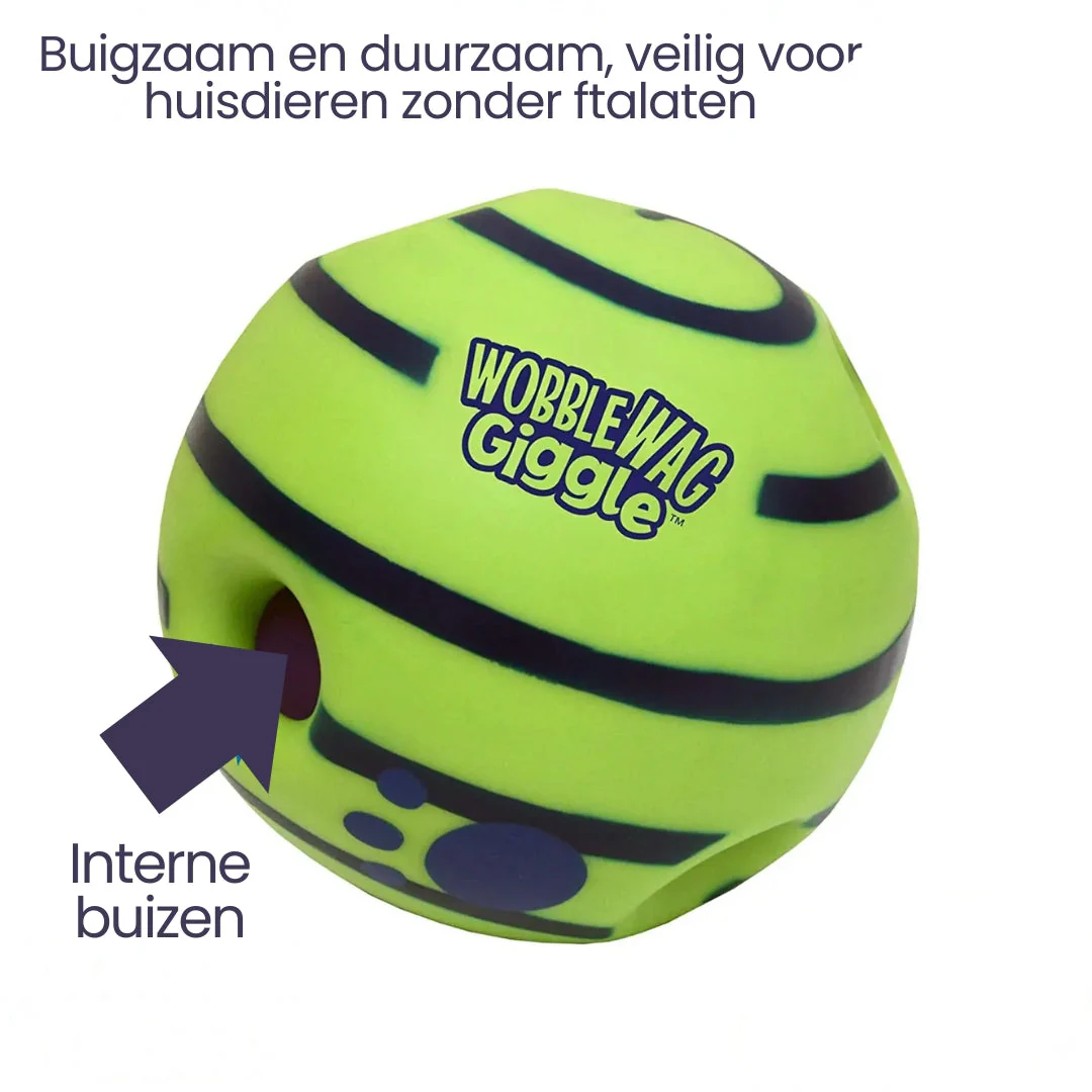 Giechelende Speelbal Voor Honden | Glow In The Dark | Duurzaam Kunststof | Voor Alle Hondenrassen | Geen Batterijen Nodig | Groene Interactieve Bal - Image 3