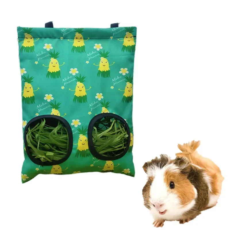 Hooizak voor kleine dieren | Hamster Konijn Cavia Voerhouder | Oxford Stof | Metalen Haak | Verspilling Verminderen | Kooihouder | Rood Groen Geel Oranje | Duurzame Kooivoeder Accessoires - Image 5