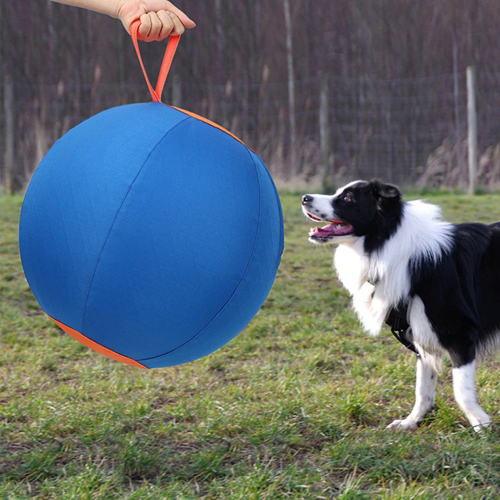 HerdMaster | Duurzame Opblaasbare Speelbal voor Honden, 45 cm | Polyester, Inclusief Handpomp | Blauw & Oranje - Image 2