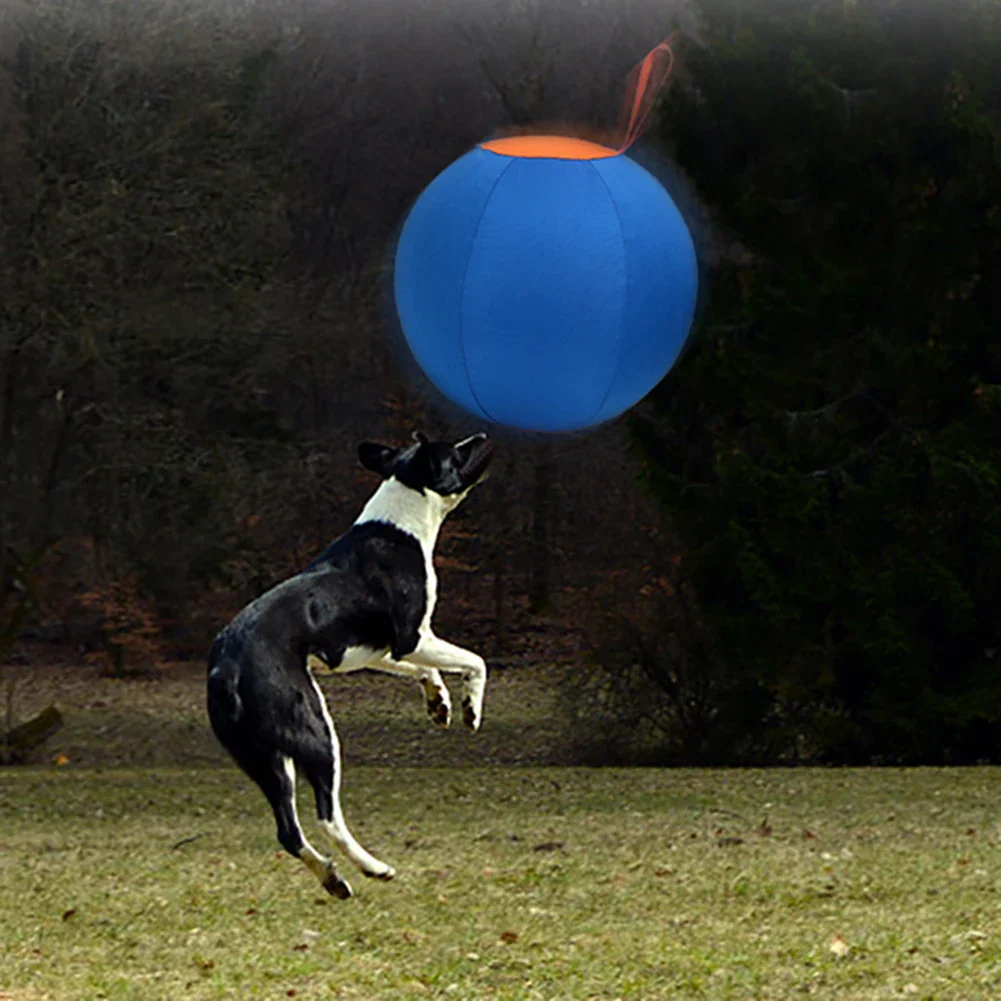 HerdMaster | Duurzame Opblaasbare Speelbal voor Honden, 45 cm | Polyester, Inclusief Handpomp | Blauw & Oranje - Image 3