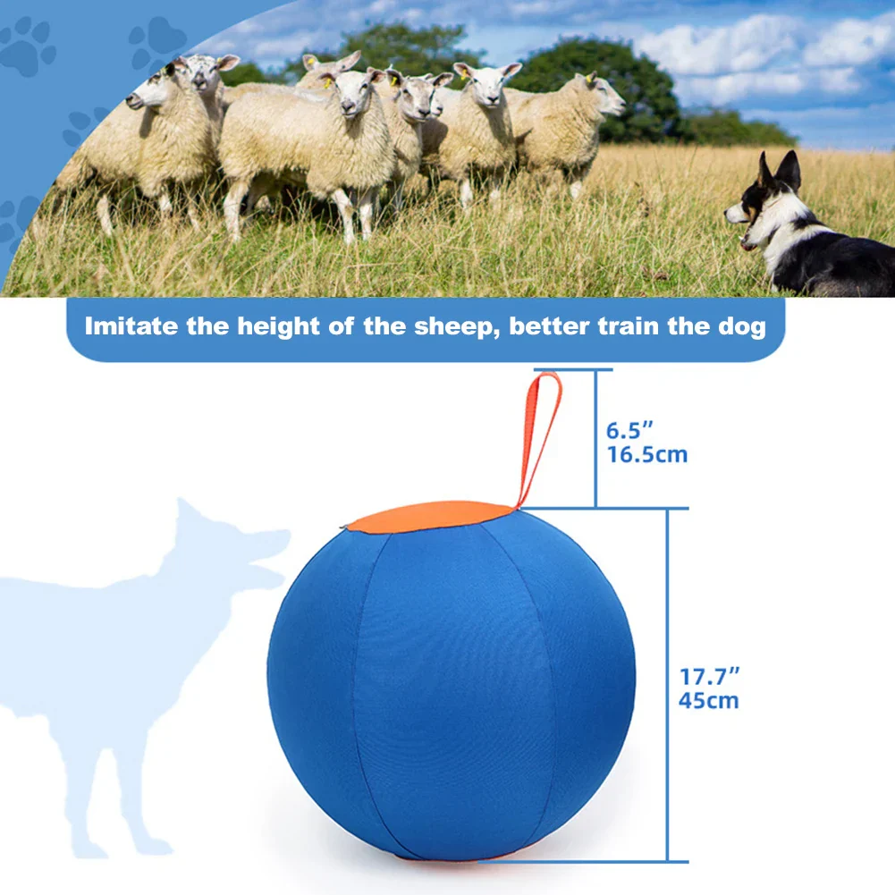 HerdMaster | Duurzame Opblaasbare Speelbal voor Honden, 45 cm | Polyester, Inclusief Handpomp | Blauw & Oranje - Image 7
