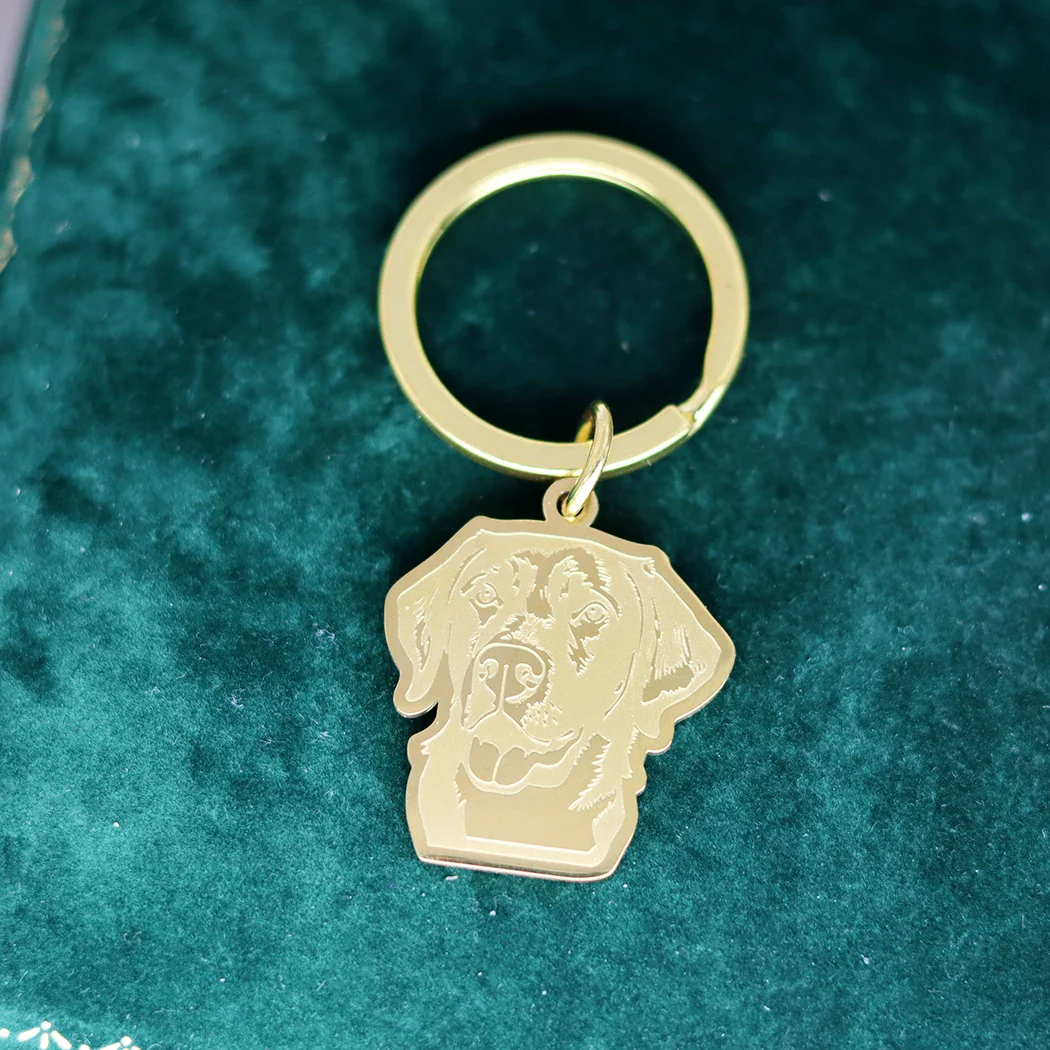Labrador Sleutelhanger van Roestvrij Staal | Goud & Zilver | Dierensieraden Cadeau voor Vrouwen, Mannen & Kinderen | Schattige Hondenhanger DIY Decoratie Accessoire - Image 2