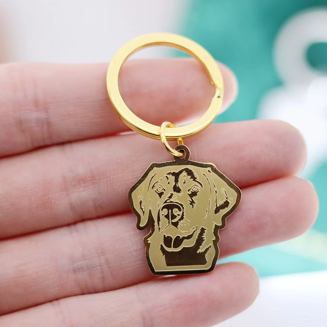 Labrador Sleutelhanger van Roestvrij Staal | Goud & Zilver | Dierensieraden Cadeau voor Vrouwen, Mannen & Kinderen | Schattige Hondenhanger DIY Decoratie Accessoire - Image 3