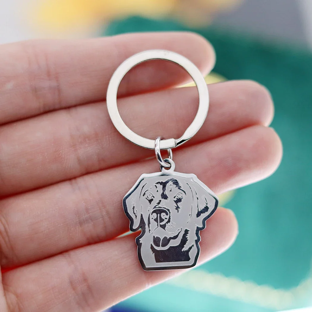 Labrador Sleutelhanger van Roestvrij Staal | Dierenliefhebbers Cadeau | Unisex | Zilver of Goud | Schattige Hondenhanger voor Tassen, Sleutels & DIY Sieraden | Voor Kinderen en Volwassenen - Image 3