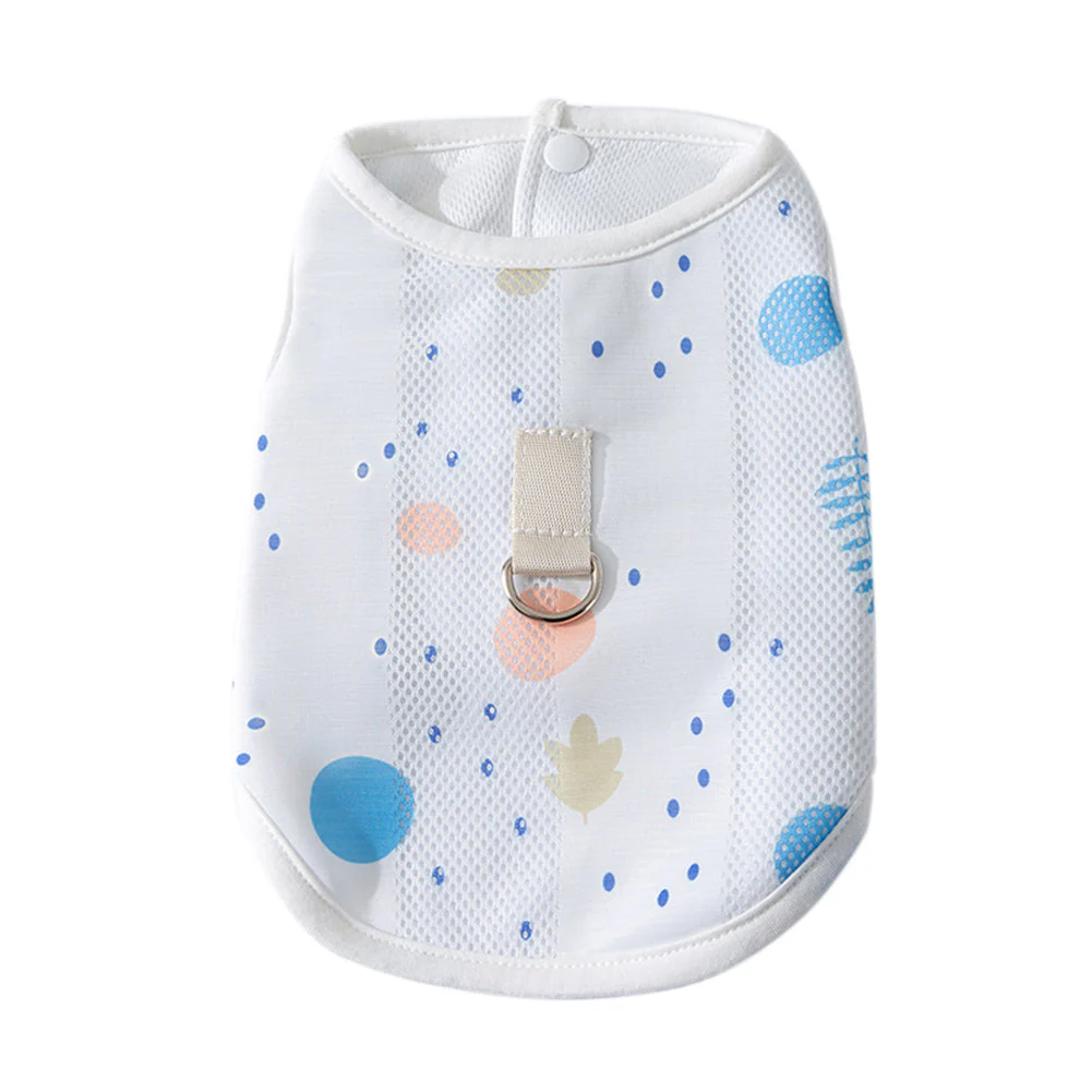 Ademend Verkoelingsvest voor Honden | Sneldrogend | Verstelbare Pasvorm | Beschikbaar in Blue Dolphin en White Leaves | Polyestervezel | Maat M/L | Zomerse Bescherming tegen Hitte - Image 6