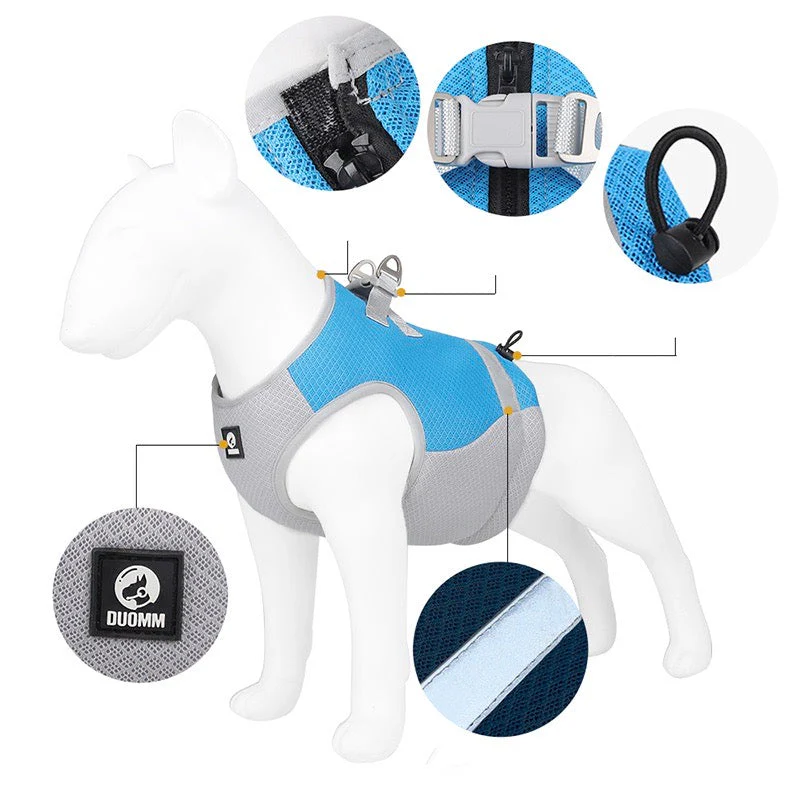 Verstelbaar Reflecterend Koelvest Voor Honden | Limegroen, Blauw, Oranje | Comfortabel op Warme Dagen | Snel Afneembare Hondentop | Geschikt Voor Wandeling, Training, Shows | D-Ring Voor Riem - Image 2