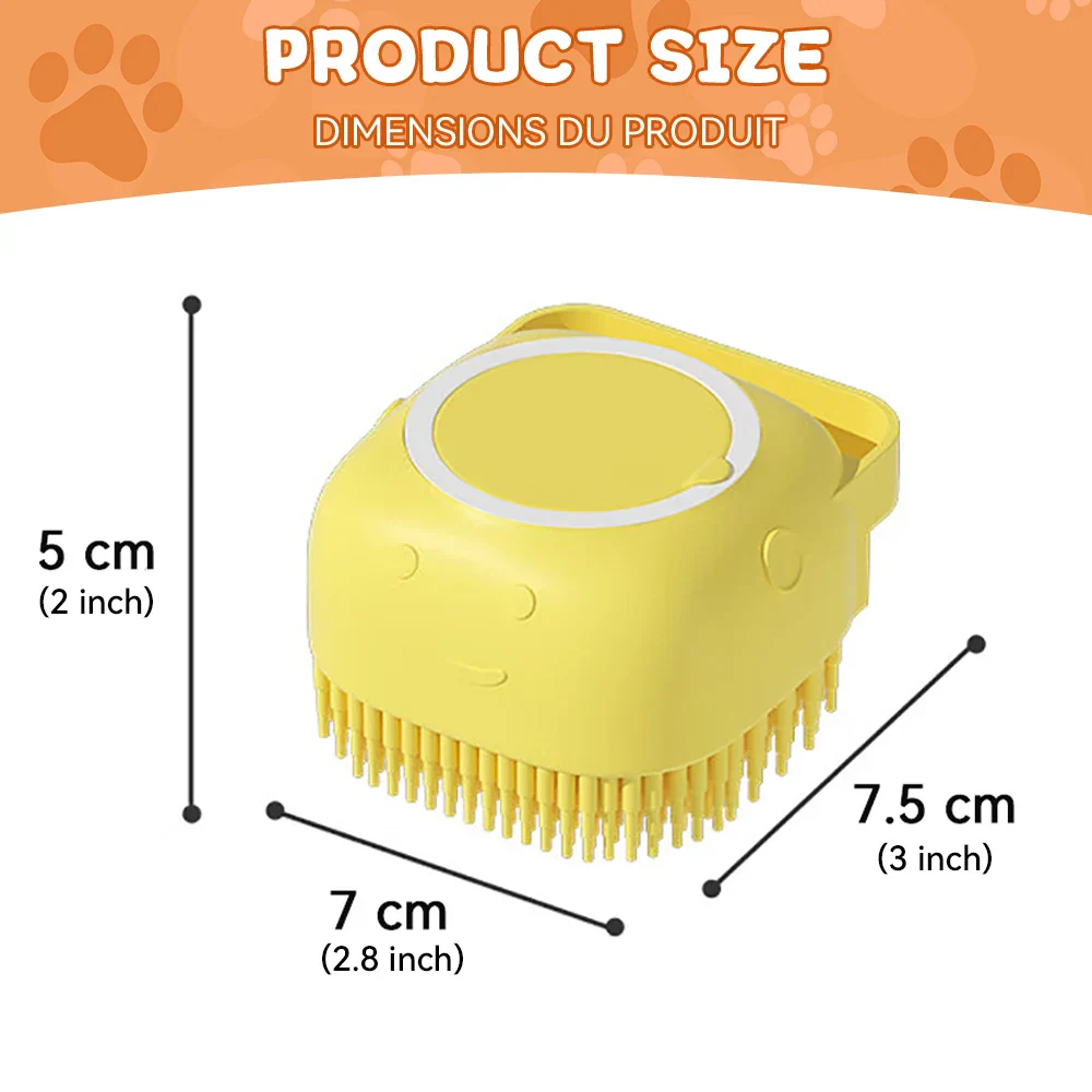 Multifunctionele Badborstel voor Huisdieren met Shampoo Dispenser | Zachte Siliconen Massage | Ideaal voor Honden & Katten | Ergonomisch Ontwerp | Inclusief Schuimreservoir - Image 2