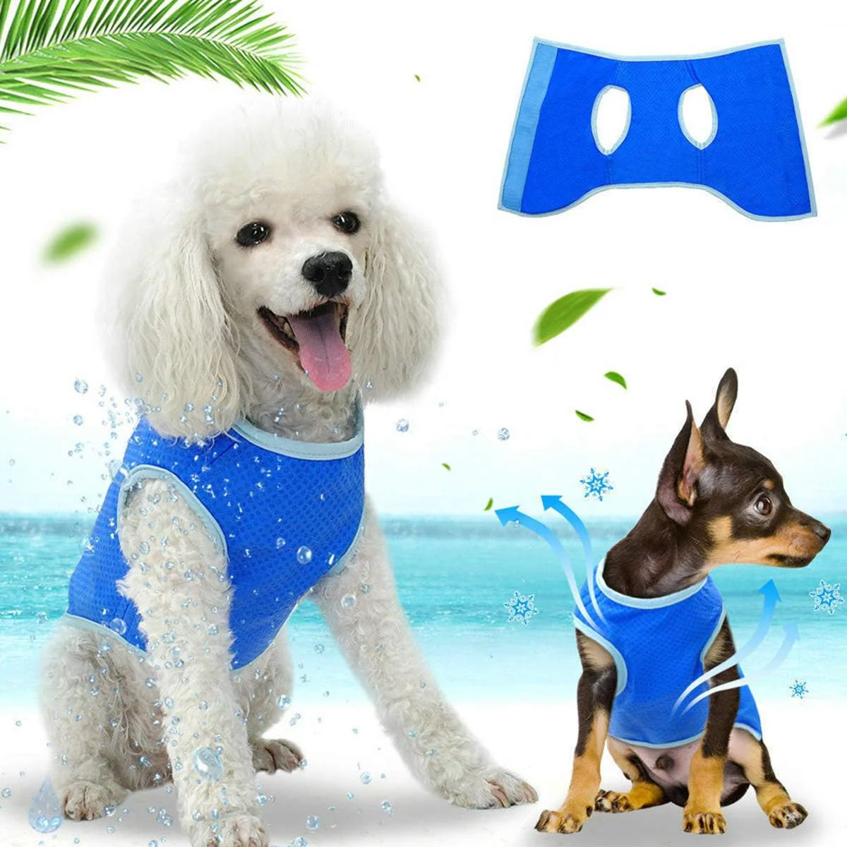 Hondenkoelvest | Drie-Laags Microvezel | Verstelbaar Design | Lichtgewicht Comfort | Diverse Maten XS-L | Blauw | Zomerse Verkoeling en Bescherming | Ideaal voor Actieve Buitendagen - Image 5