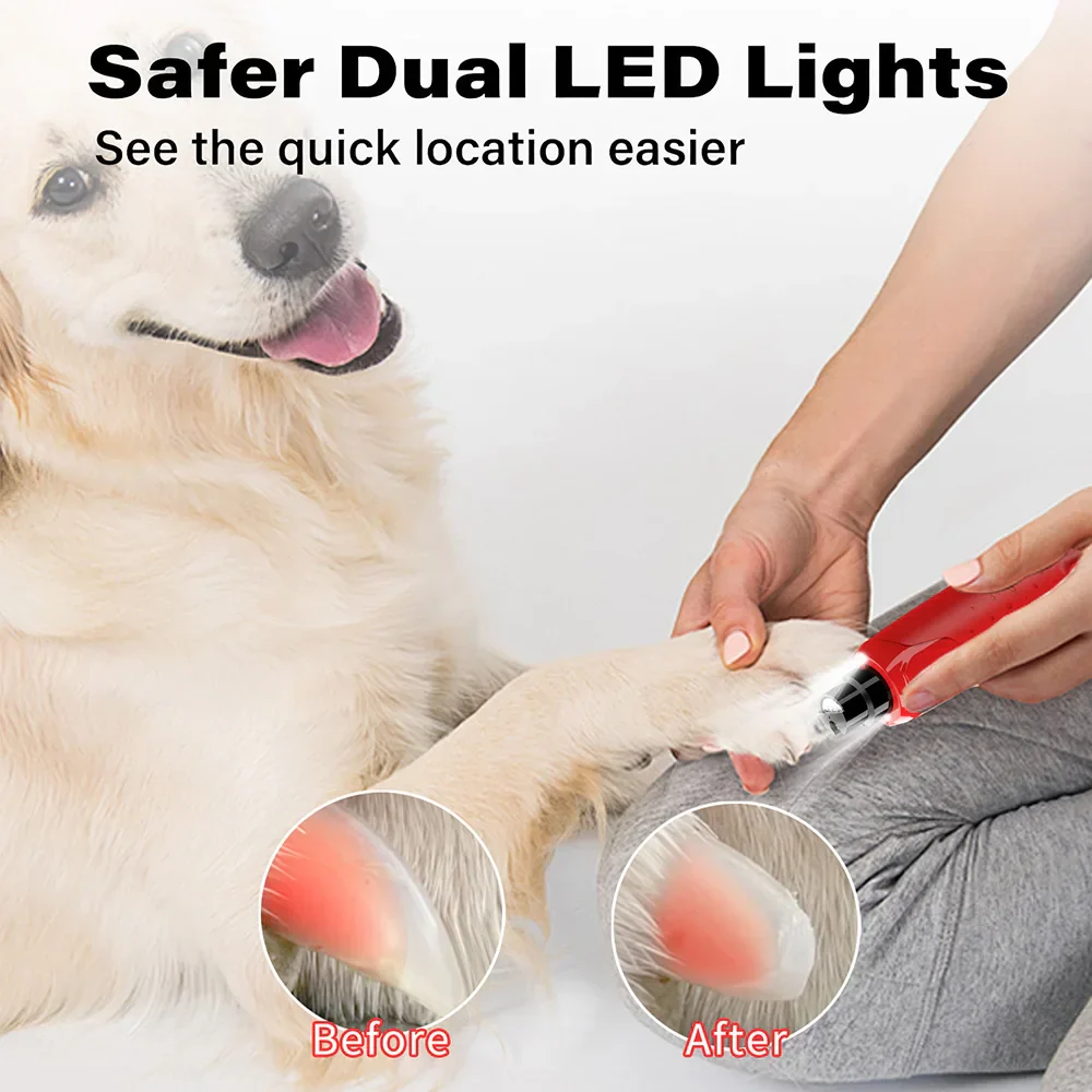 Professionele Elektrische Nagelvijl voor Honden | 6 Verstelbare Snelheden, 2 LED-Lichtjes | Stil Gebruik, Oplaadbaar via USB | Inclusief Stofkap - Image 3