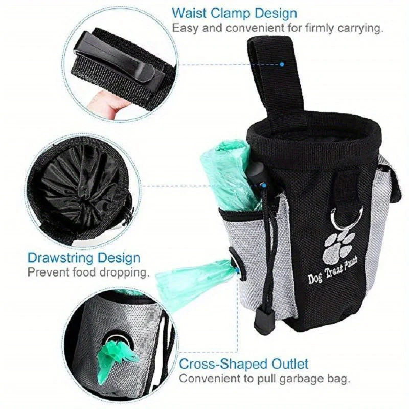 Honden traktatie pouch met vuilniszak dispenser | Grote capaciteit | Stevig polyester | Clip voor taille | Ideaal voor training en wandelingen - Image 8