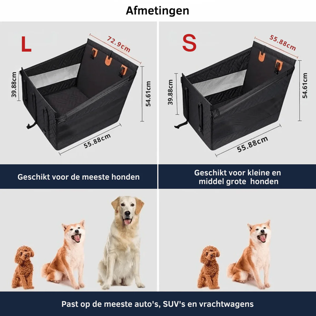 Hondenautostoel met stevige bodem en comfortabele bekleding - Donkergrijs - Zwart - Image 4
