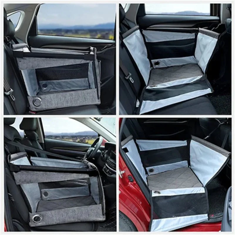 Hondenstoel Auto | Waterdicht & Veilig | Zwart | Reisstoel voor Kleine en Middelgrote Honden | Stabiele Draagtas | Autostoel Bescherming Huisdieren | Compatibel met Voertuigen | Draagbare Hondenzitplaats - Image 4