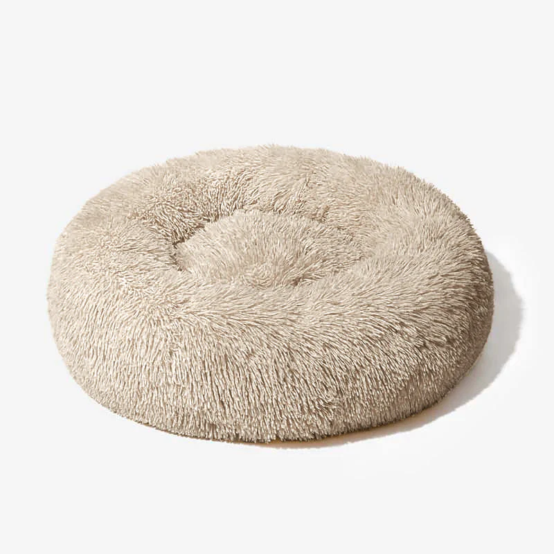 SnoozeBuddy™ | Luxe Hondenbed voor Rust | Donutvorm | Orthopedisch | Zacht Pluche | Stijlvol Design | Verwijderbare Wasbare Hoes | Geschikt voor Katten | Antraciet, Crème, Koffie, Lichtgrijs
