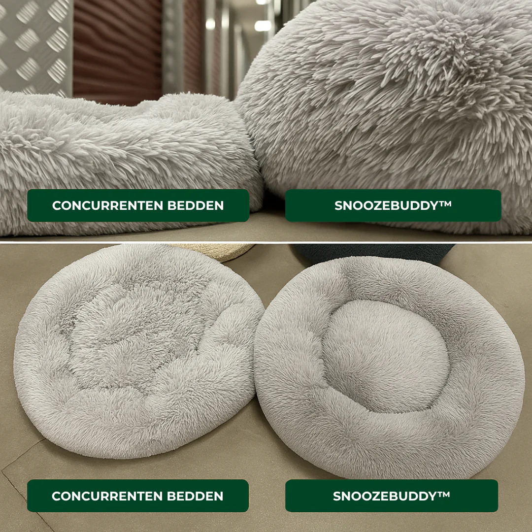 SnoozeBuddy™ | Luxe Hondenbed voor Rust | Donutvorm | Orthopedisch | Zacht Pluche | Stijlvol Design | Verwijderbare Wasbare Hoes | Geschikt voor Katten | Antraciet, Crème, Koffie, Lichtgrijs - Image 8