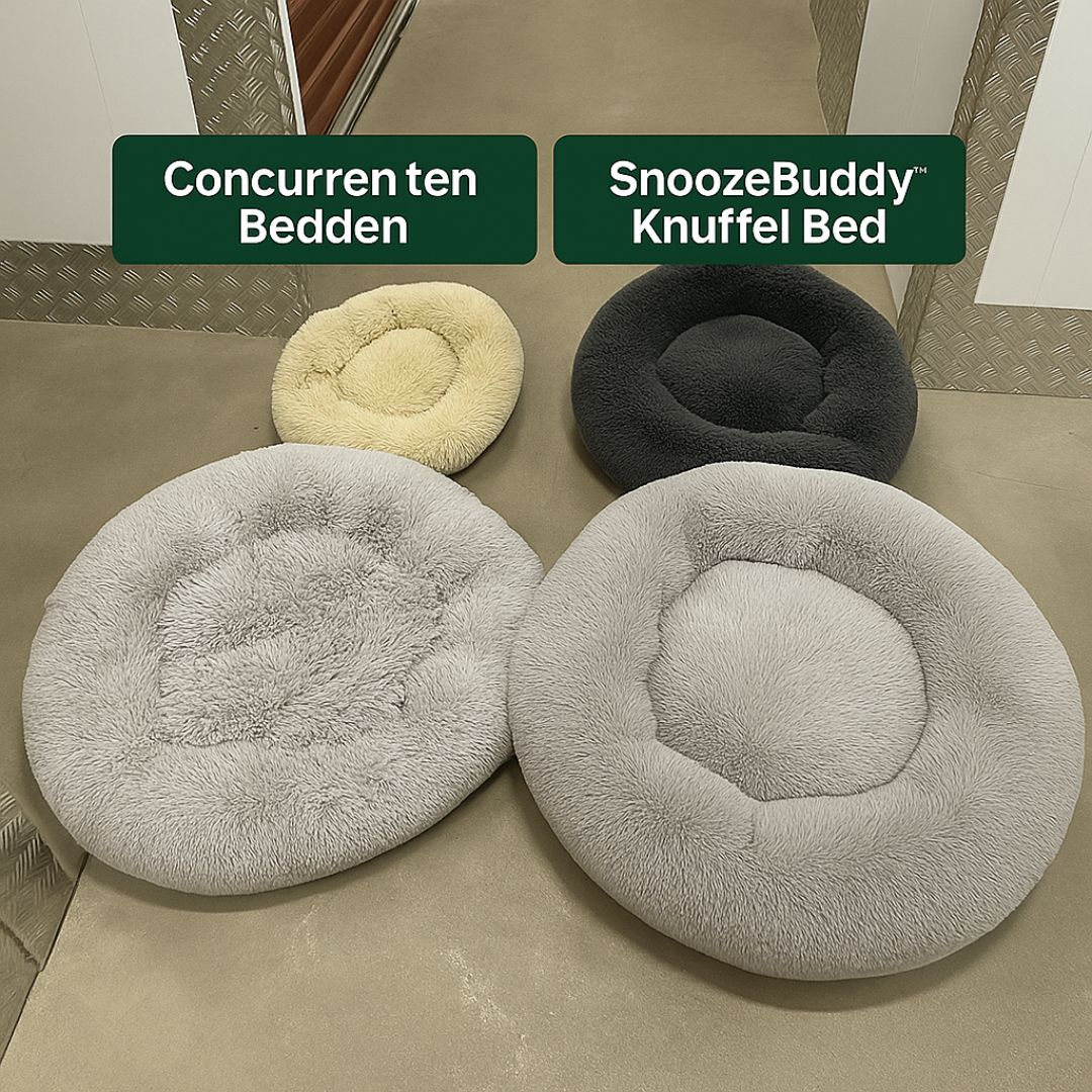 SnoozeBuddy™ | Luxe Hondenbed voor Rust | Donutvorm | Orthopedisch | Zacht Pluche | Stijlvol Design | Verwijderbare Wasbare Hoes | Geschikt voor Katten | Antraciet, Crème, Koffie, Lichtgrijs - Image 9