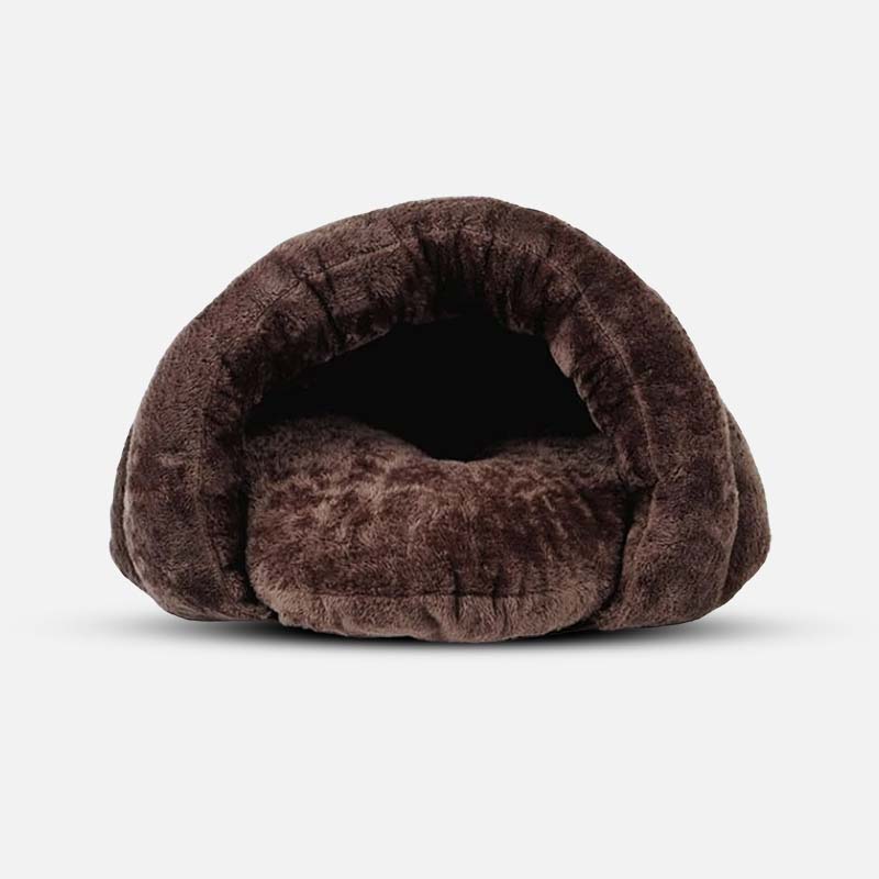 Kalmerend Hondennest | Imitatiebont Koffie | Veilig Grotontwerp voor Stressvermindering | Warmte-isolatie & Bescherming | Ideaal voor Onderweg | Geschikt voor Kleine Honden
