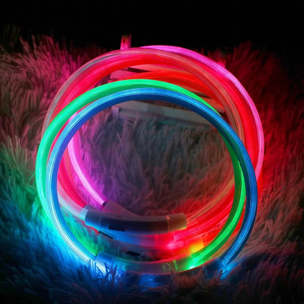 LED Halsband Hond Oplaadbaar | Waterdicht Verstelbaar Nachtveiligheid | USB Micro Oplaadfunctie | Weerbestendig Ontwerp | Krachtige LED Verlichting | ABS PVC Materiaal | Geschikt Voor Nachtelijk Wandelen - Image 4
