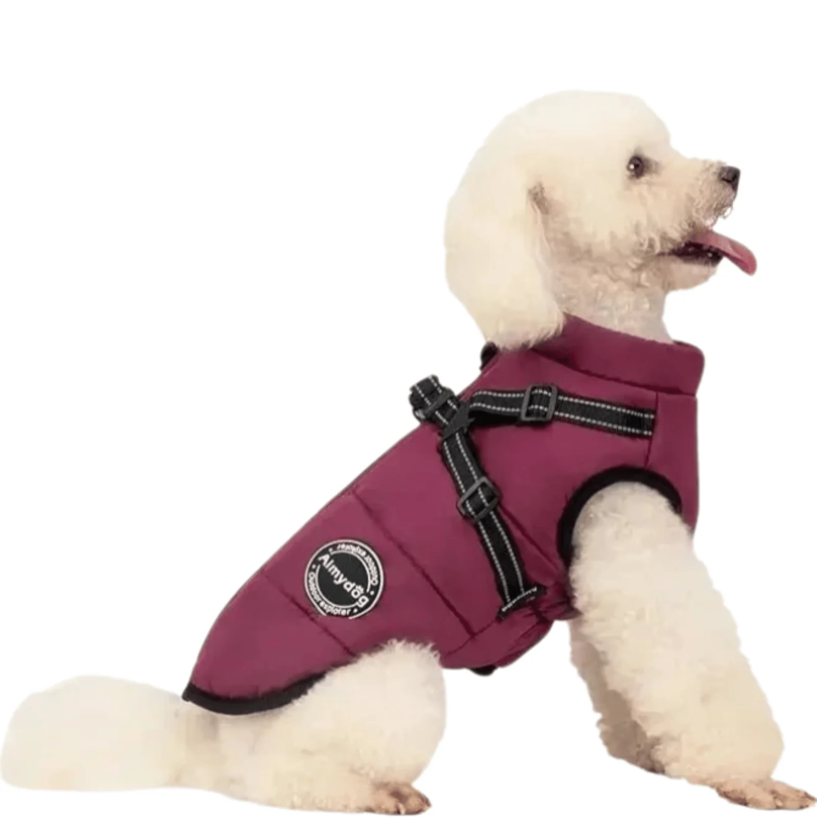 Reflecterende Waterdichte Hondenjas | Geïntegreerd Harnas | Fleecevoering | Snelle Ritssluiting | Verstelbare Pasvorm | Bescherming tegen Regen en Kou | Voor Hond en Kat | Comfortabele Wandeling