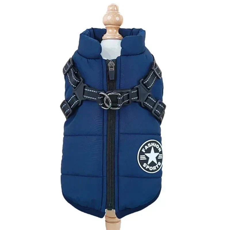 Reflecterende Waterdichte Hondenjas | Geïntegreerd Harnas | Fleecevoering | Snelle Ritssluiting | Verstelbare Pasvorm | Bescherming tegen Regen en Kou | Voor Hond en Kat | Comfortabele Wandeling - Image 12