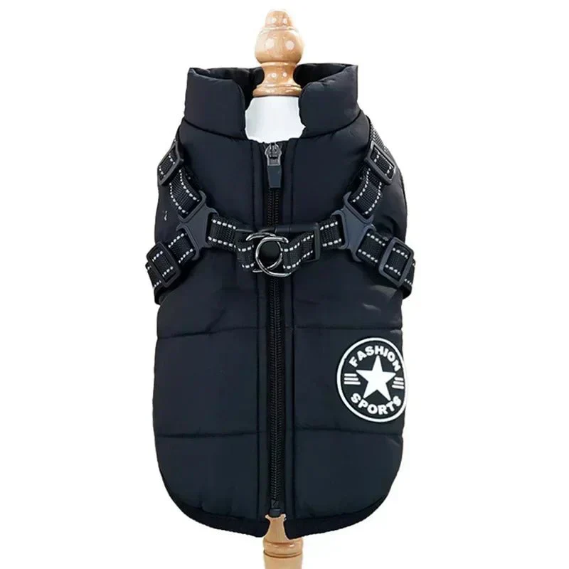 Reflecterende Waterdichte Hondenjas | Geïntegreerd Harnas | Fleecevoering | Snelle Ritssluiting | Verstelbare Pasvorm | Bescherming tegen Regen en Kou | Voor Hond en Kat | Comfortabele Wandeling - Image 7