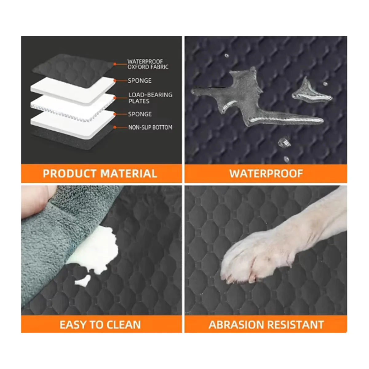 Hondendeken auto waterdicht | Bescherming achterbank tegen haren, vuil en krassen | Comfortabele reisdeken voor hond met antislip en zachte voering - Image 6