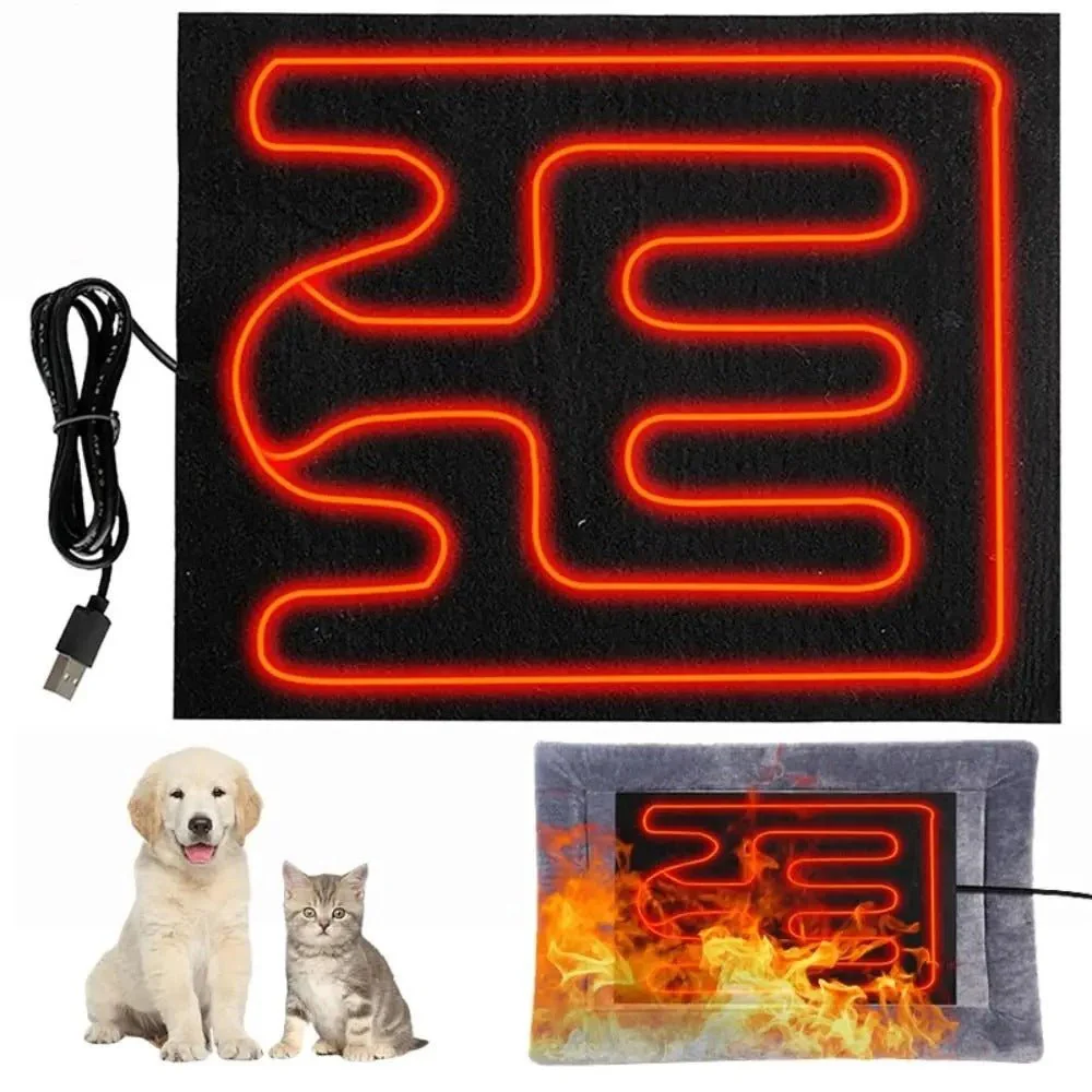 USB Huisdieren Warmtemat | Opvouwbaar Waterdicht Reismatje 30x40cm | Voor Binnen & Onderweg | Wit - Image 5