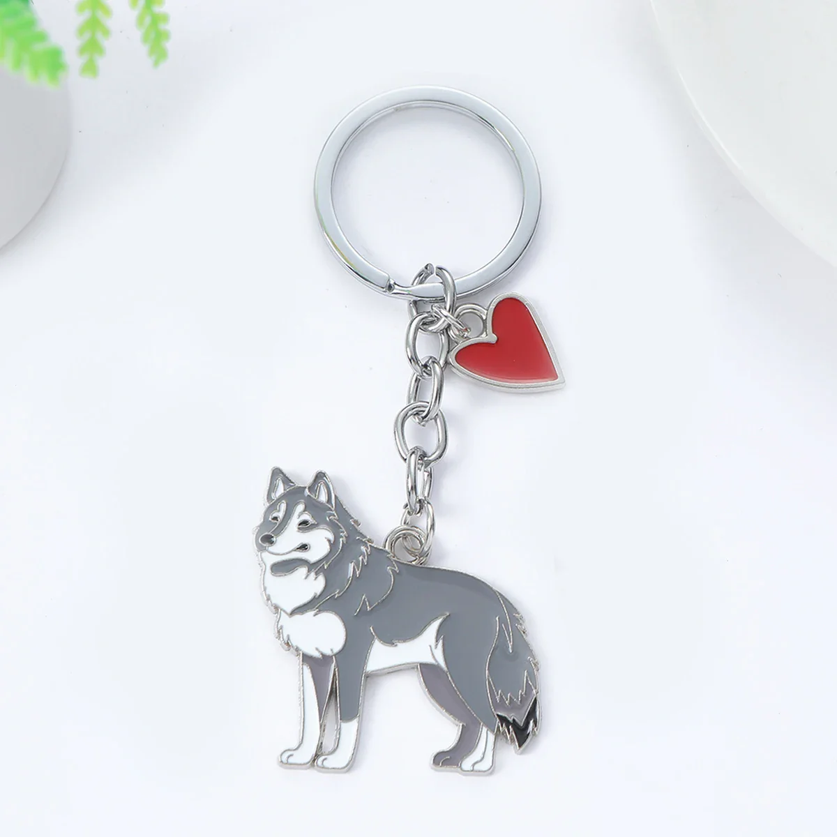 Alaska Husky Sleutelhanger | Schattige Cartoon Hond | Dieren Sleutelhanger Cadeau voor Vrouwen en Mannen | Metalen Accessoire | Unisex Sieraden - Image 2