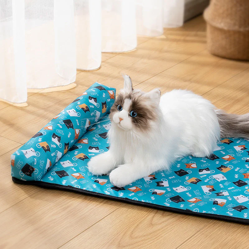 Zachte Koelmat voor Honden en Katten | Direct Verkoelend | Gemakkelijk Schoon te Maken | Duurzaam en Draagbaar | Ideaal voor Binnen en Buiten | Verkrijgbaar in Meerdere Maten | Stijlen: Beer, Kat, Citroen - Image 2