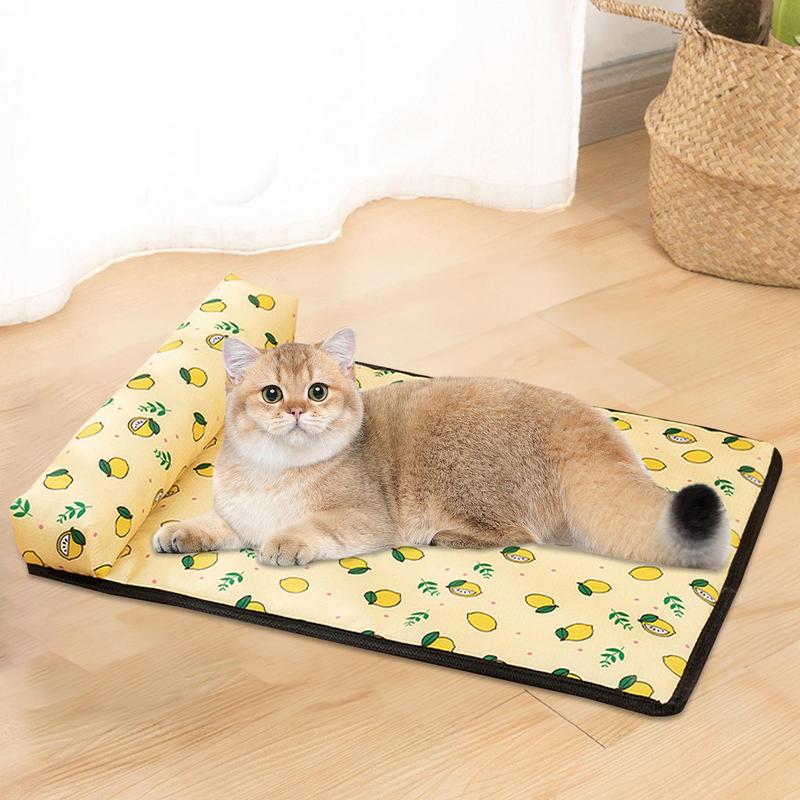 Zachte Koelmat voor Honden en Katten | Direct Verkoelend | Gemakkelijk Schoon te Maken | Duurzaam en Draagbaar | Ideaal voor Binnen en Buiten | Verkrijgbaar in Meerdere Maten | Stijlen: Beer, Kat, Citroen - Image 4