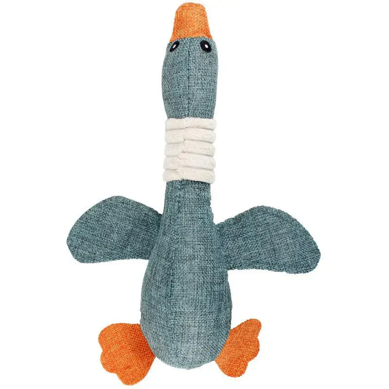 Pluche Gans Hondenspeeltje | Veilig Natuurlijk Katoen | Piepende Geluiden | Stimuleert Mondgezondheid | Geschikt voor Kleine en Middelgrote Honden | Gemakkelijk te Reinigen | 32 cm Lang - Image 7