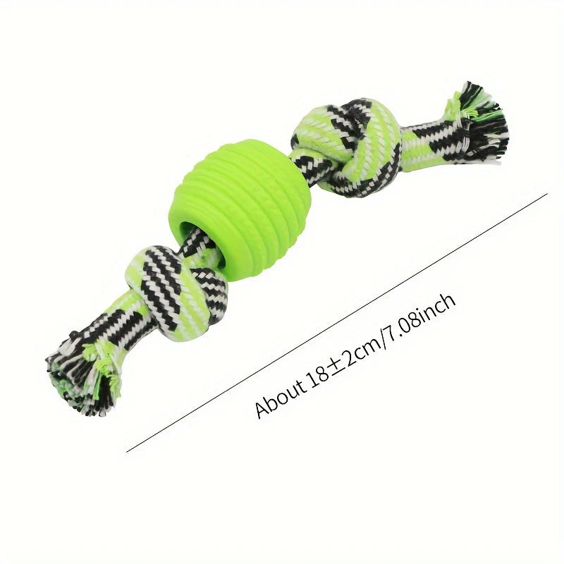 Interactief kauwspeelgoed hond | Sterk rubber met rijk touw | Bevordert tandgezondheid en actieve speeltijd | Geschikt voor alle honden | 18 cm - Image 12