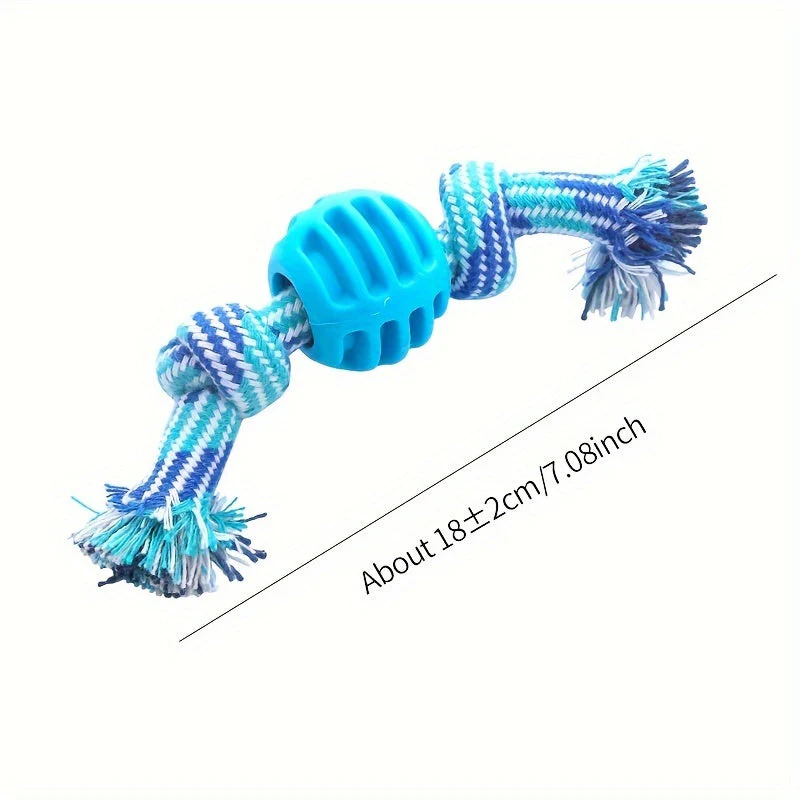 Interactief kauwspeelgoed hond | Sterk rubber met rijk touw | Bevordert tandgezondheid en actieve speeltijd | Geschikt voor alle honden | 18 cm - Image 8