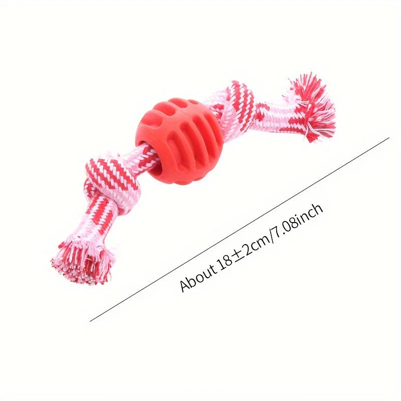 Interactief kauwspeelgoed hond | Sterk rubber met rijk touw | Bevordert tandgezondheid en actieve speeltijd | Geschikt voor alle honden | 18 cm - Image 9
