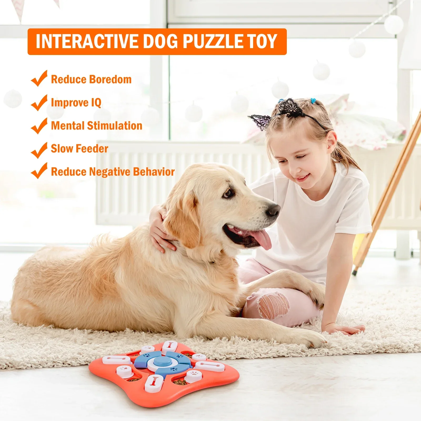 Interactief Puzzelspeelgoed voor Honden | IQ-Training met Snackbeloning | Stimuleert Mentale Scherpte en Voorkomt Verveling | Geschikt voor Alle Hondenmaten - Image 2