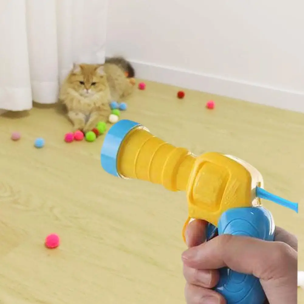 Interactief Mini Lanceerpistool voor Katten met 20 Zachte Pluche Balletjes | Stimuleert Beweging en Jachtinstinct | Stil en Veilig Speelplezier - Image 6