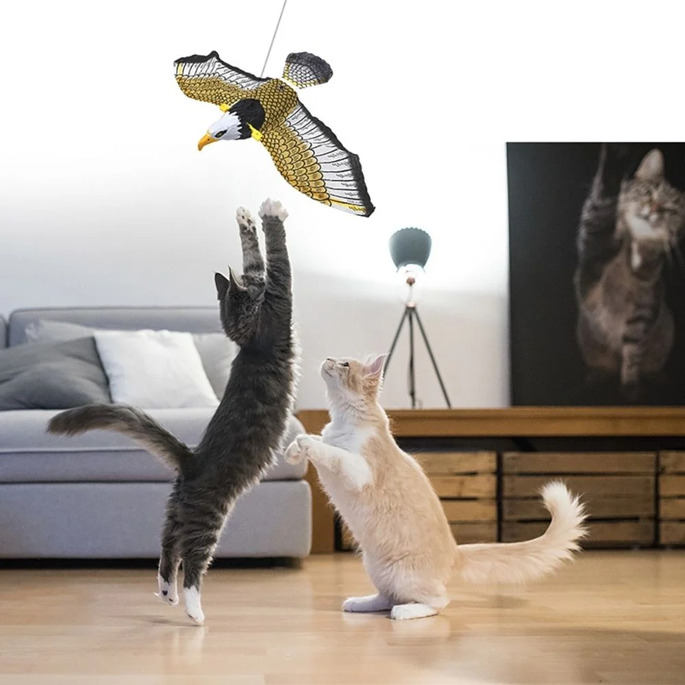 SkyChase™ | Levensecht Interactief Speelgoed Voor Katten | Realistische Geluiden en Wapperende Vleugels - Image 2