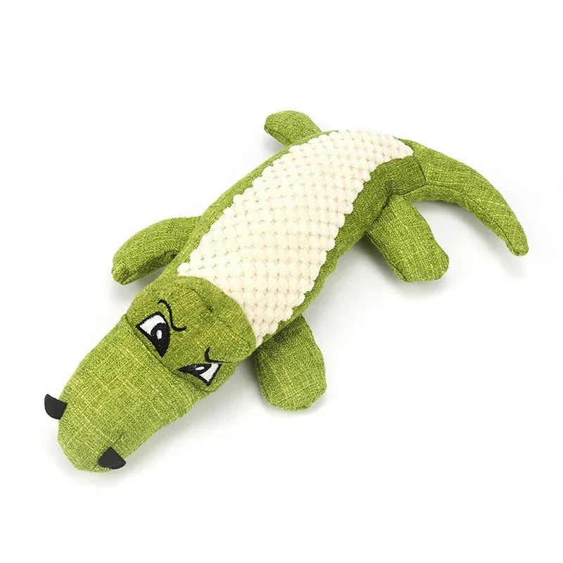 Duurzaam pluchen krokodil voor honden | Groene kauwspeelgoed met pieper | Interactief en veilig | Voor alle hondenmaten - Image 7